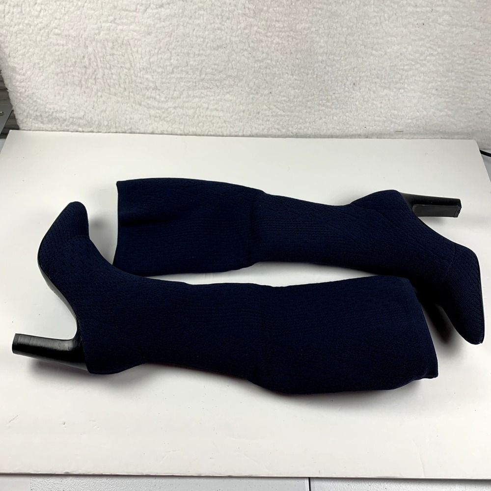 Charles‎ David Dalton Womens Boots Size 6M Stretch Knit Tall Sock Navy NIB S169